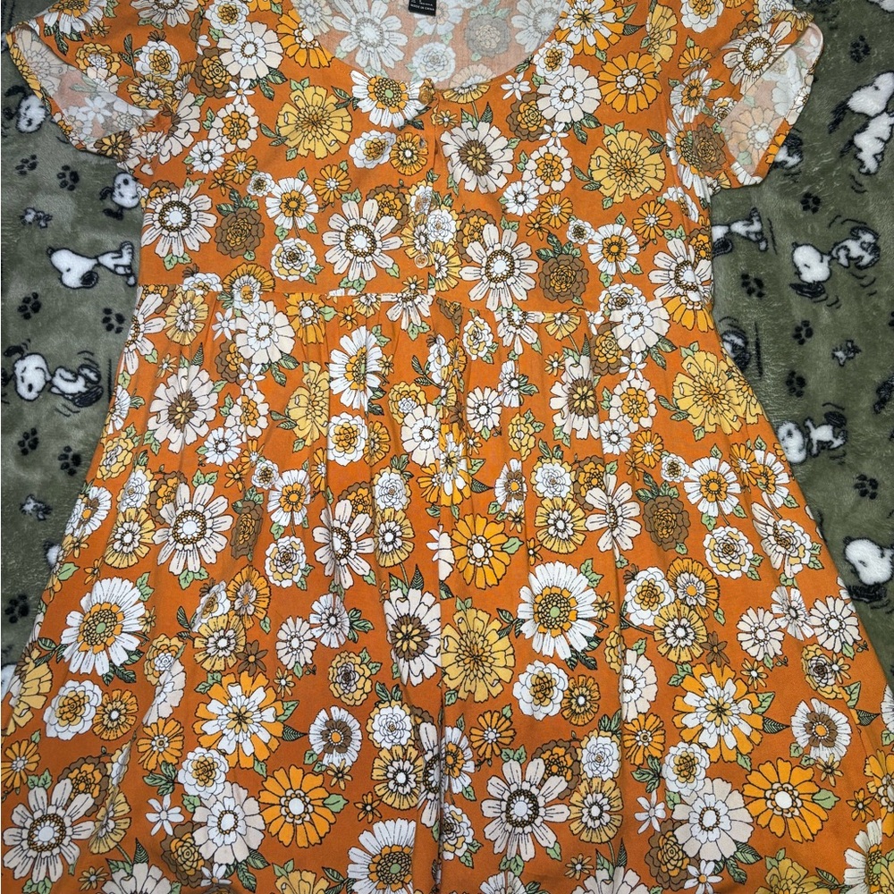 Forever 21 Orange Floral Top